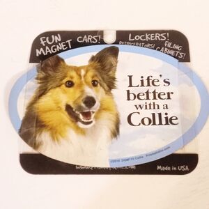 Life's better with a Collie 6" x 4" Oval Magnet Made in the USA